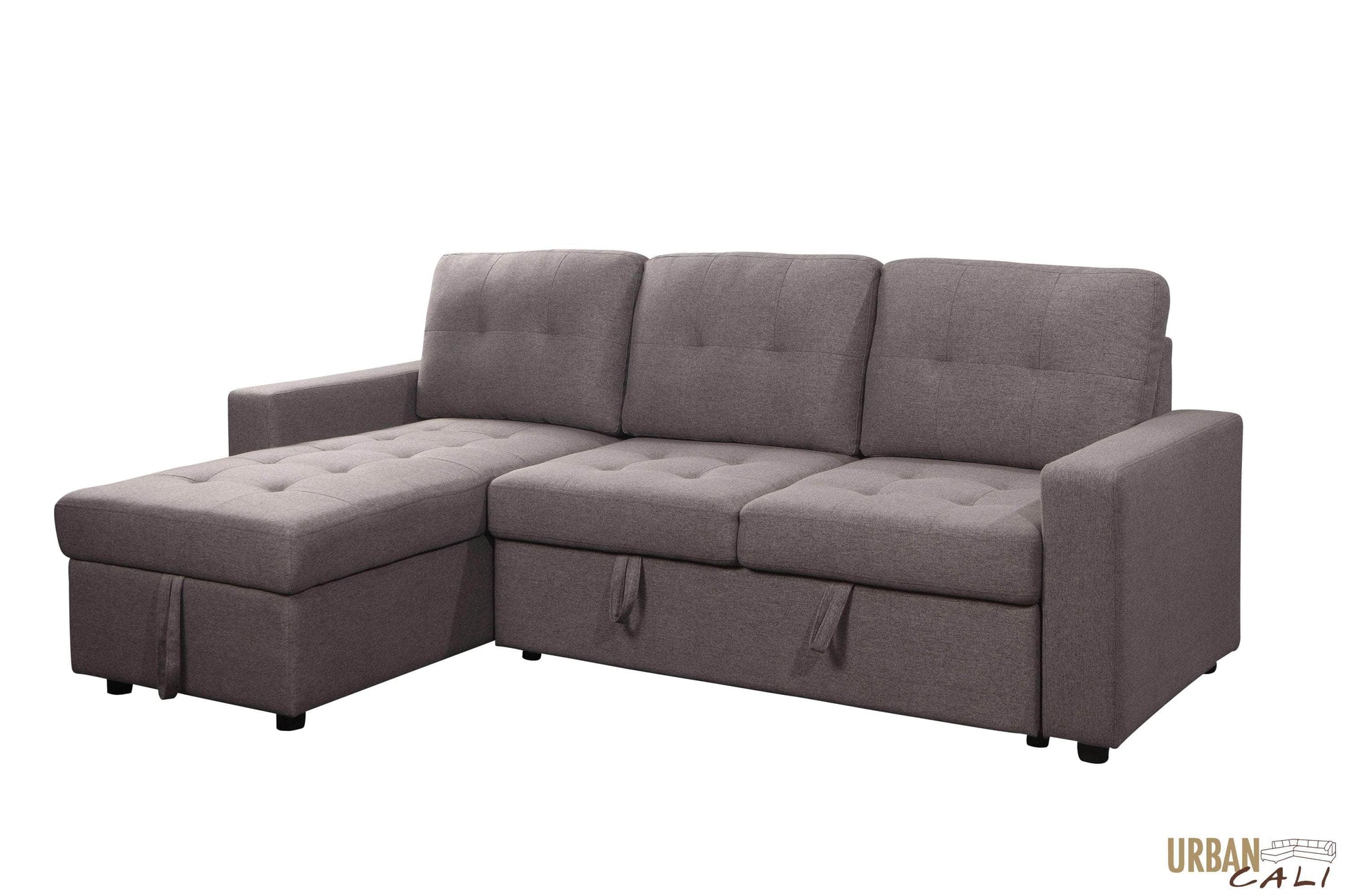 Pending - Urban Cali Malibu Sleeper Sectional Sofa Bed with Storage Chaise