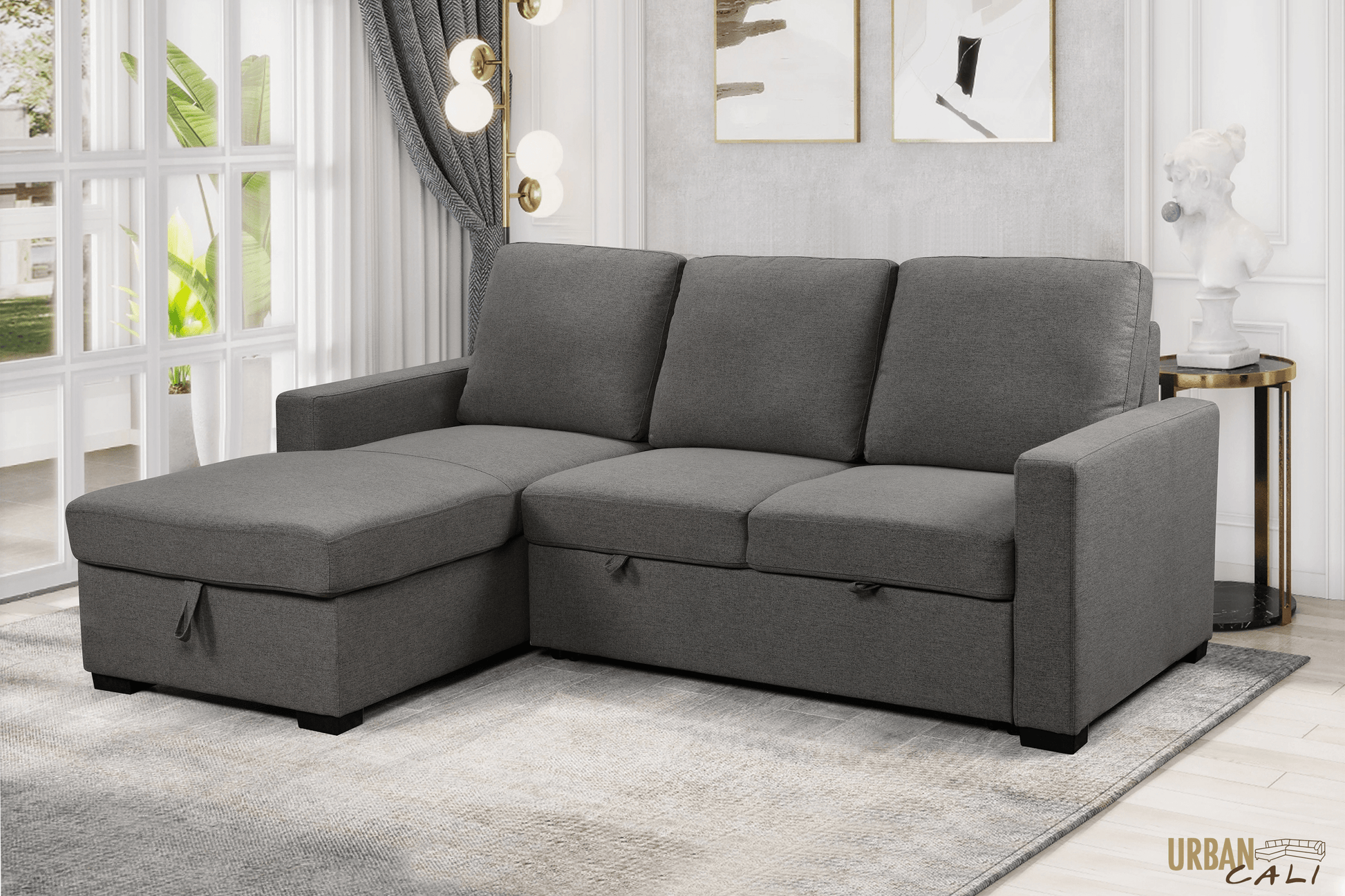 Dark grey sleeper deals sectional