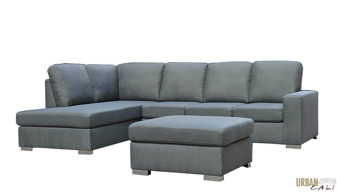 Pending - Urban Cali Ventura Linen Sectional Sofa in Dark Grey