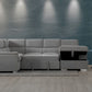 Bel Air Large Modular Sleeper Sectional Sofa Bed with Storage Chaise in Thora Stone