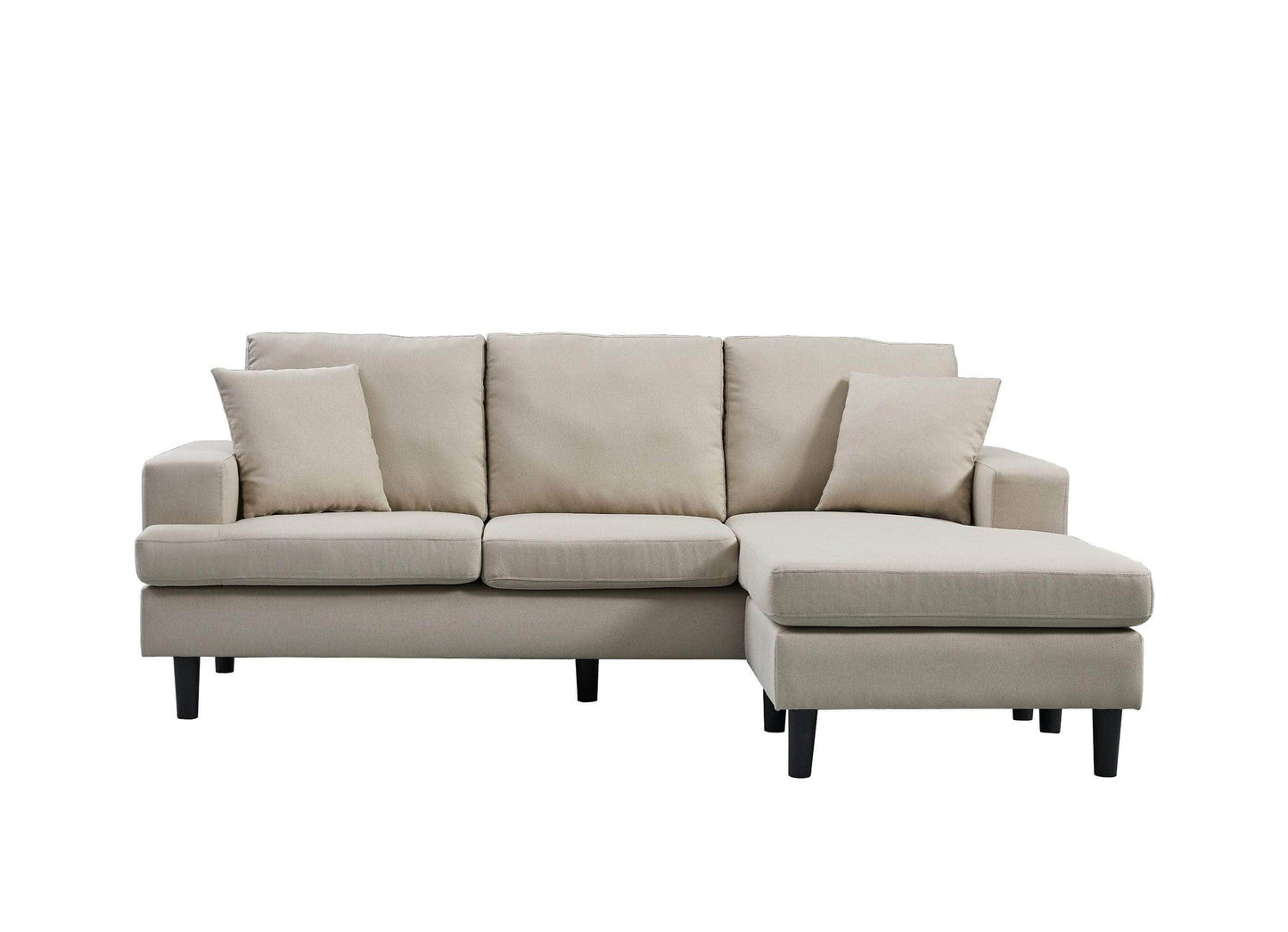 Urban Cali Sectional Cream Sophia 84" Wide Sectional Sofa with Reversible Chaise - Available in 4 Colours