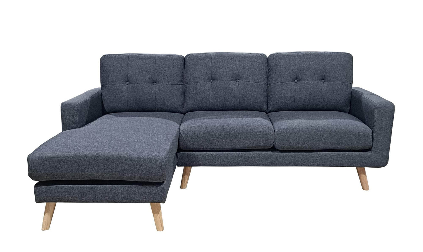 Urban Cali Sectional Dark Grey / Left Facing Chaise San Marino 87.75" Wide Tufted Linen Sectional Sofa - Available in 2 Colours