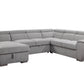 Urban Cali Sectional Left Facing Chaise Bel Air Large Modular Sleeper Sectional Sofa Bed with Storage Chaise in Thora Stone