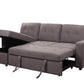 Urban Cali Sectional Left Facing Chaise Malibu Sleeper Sectional Sofa Bed with Storage Chaise in Solis Dark Grey