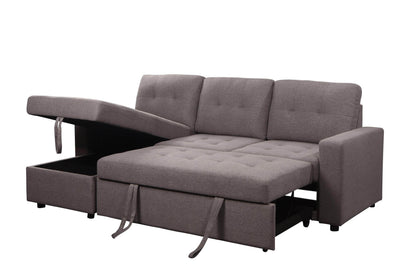 Urban Cali Malibu Sleeper Sectional Sofa Bed with Storage Chaise in Solis Dark Grey, image 5