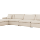 Urban Cali Sectional Long Beach Large Modular Sectional Sofa with Ottoman in Axel Beige