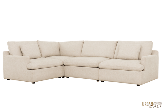 Urban Cali Sectional Long Beach Medium Modular L-Shaped Sectional Sofa in Axel Beige