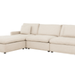 Urban Cali Sectional Long Beach Medium Modular Sectional Sofa with Ottoman in Axel Beige