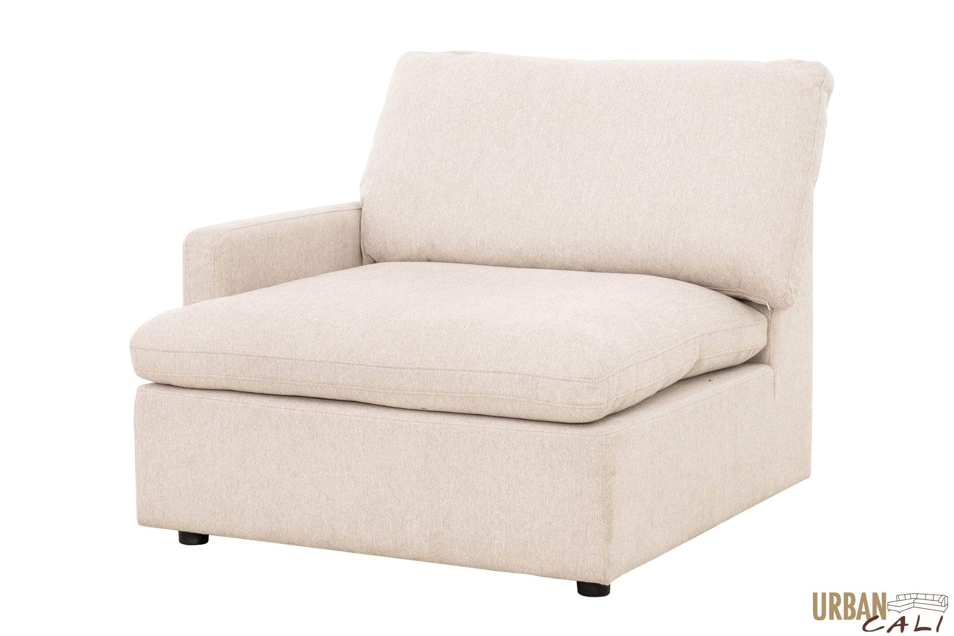 Urban Cali Sectional Long Beach Medium Modular Sectional Sofa with Ottoman in Axel Beige