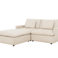 Urban Cali Sectional Long Beach Small Modular Sectional Sofa with Ottoman in Axel Beige