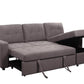 Urban Cali Malibu Sleeper Sectional Sofa Bed with Storage Chaise in Solis Dark Grey, image 6