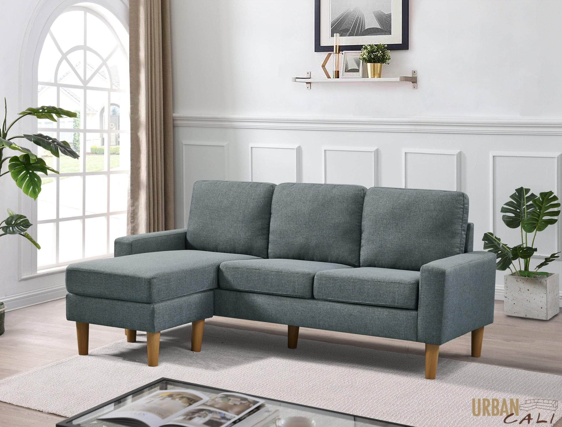 Urban Cali Sectional San Francisco 74.8" Wide Sectional Sofa with Reversible Chaise - Available in 4 Colours