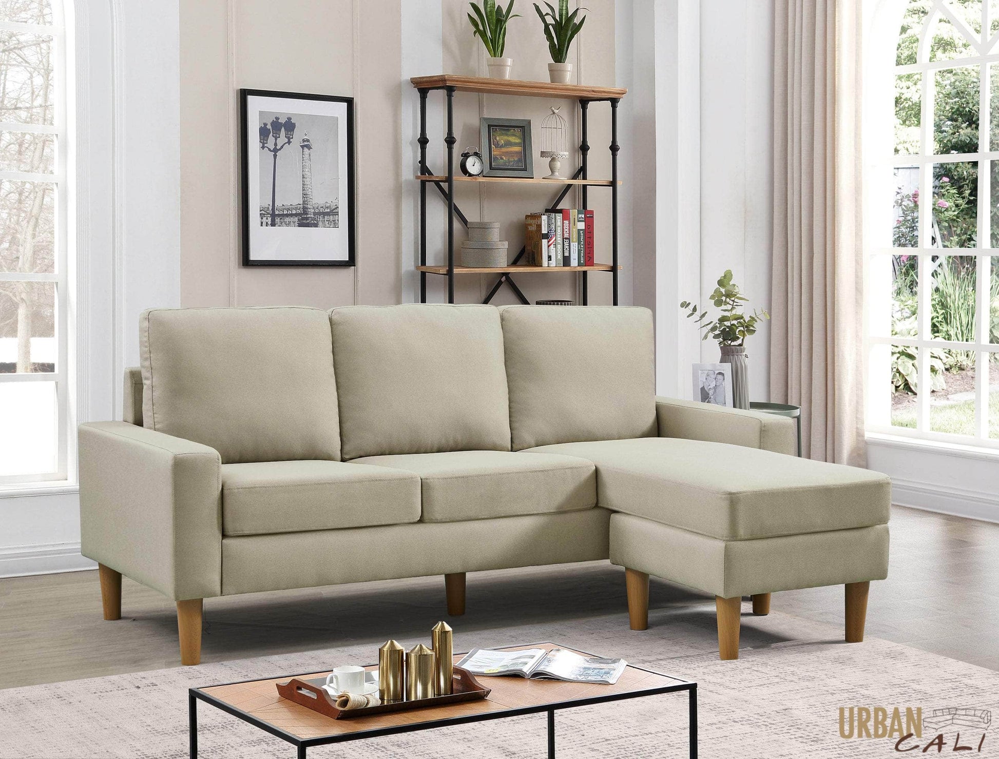 Urban Cali Sectional San Francisco 74.8" Wide Sectional Sofa with Reversible Chaise - Available in 4 Colours