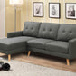 Urban Cali Sectional San Marino 87.75" Wide Tufted Linen Sectional Sofa - Available in 2 Colours