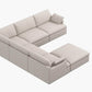 Urban Cali Sectional Sofa Long Beach Modular Corner Sectional Sofa with Ottoman in Axel Beige