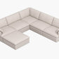Urban Cali Sectional Sofa Long Beach Modular Corner Sectional Sofa with Ottoman in Axel Beige