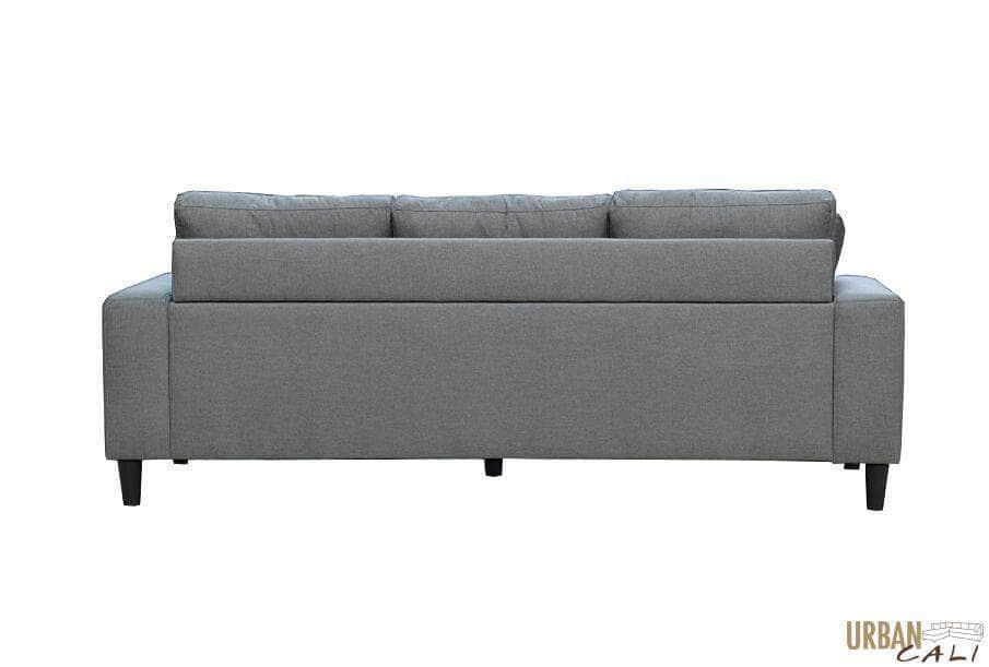 Urban Cali Sectional Sofa Sophia 84" Wide Sectional Sofa with Reversible Chaise in Blue Linen