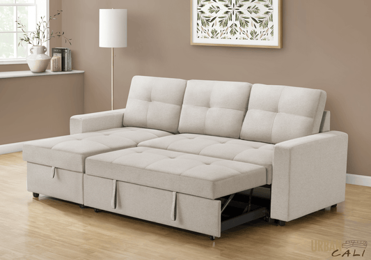 Urban Cali Sectional Sofa Venice Sleeper Sectional Sofa Bed with Reversible Storage Chaise - Available in 4 Colours