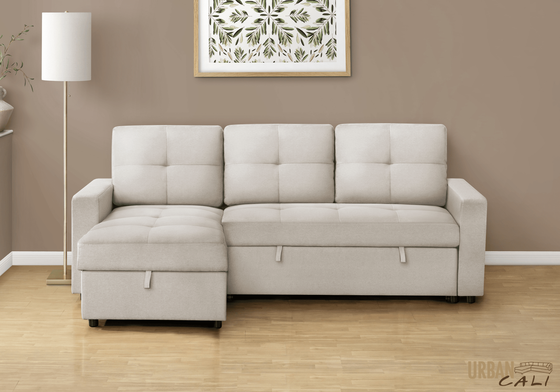 Urban Cali Sectional Sofa Venice Sleeper Sectional Sofa Bed with Reversible Storage Chaise - Available in 4 Colours