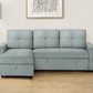 Urban Cali Sectional Sofa Venice Sleeper Sectional Sofa Bed with Reversible Storage Chaise - Available in 4 Colours