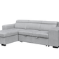 Urban Cali Sectional Sonoma Sleeper Sectional Sofa Bed with Reversible Storage Chaise and 2 Stools in Canvas Grey
