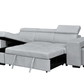 Urban Cali Sectional Sonoma Sleeper Sectional Sofa Bed with Reversible Storage Chaise and 2 Stools in Canvas Grey