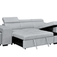 Urban Cali Sectional Sonoma Sleeper Sectional Sofa Bed with Reversible Storage Chaise and 2 Stools in Canvas Grey