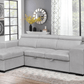 Urban Cali Sectional Sonoma Sleeper Sectional Sofa Bed with Reversible Storage Chaise and 2 Stools in Canvas Grey