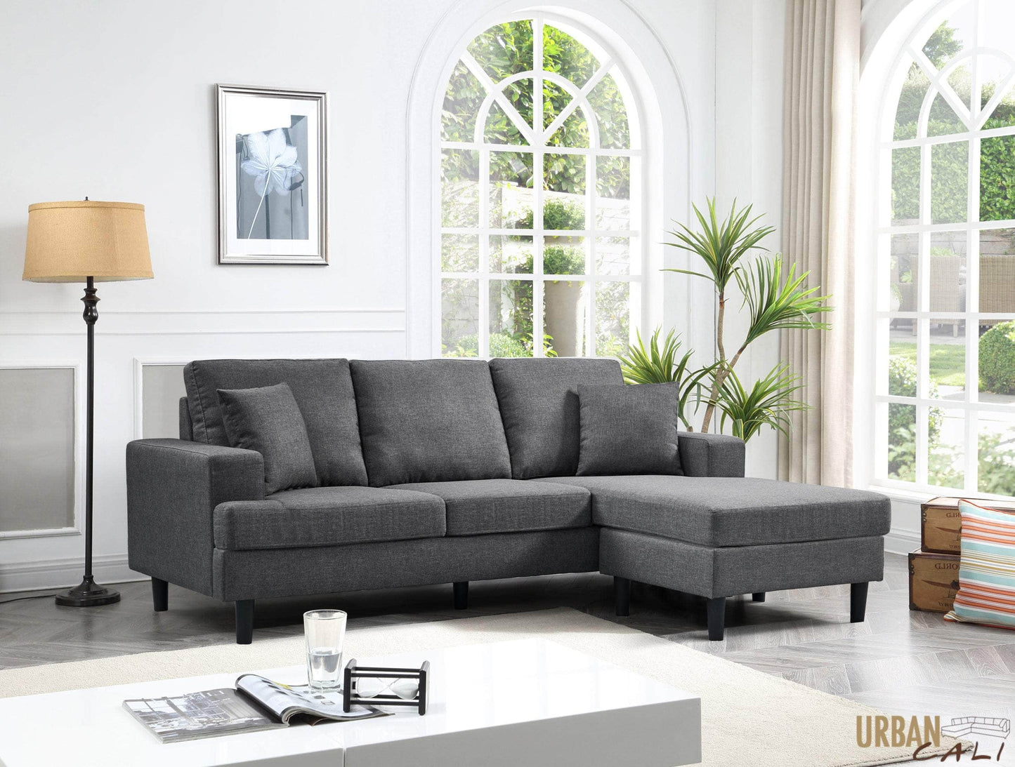 Urban Cali Sectional Sophia 84" Wide Sectional Sofa with Reversible Chaise - Available in 4 Colours