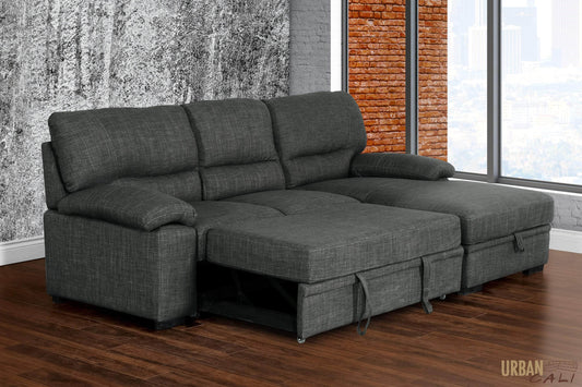 Urban Cali Sleeper Sectional Anaheim Condo Sleeper Sectional Sofa Bed with Storage Chaise