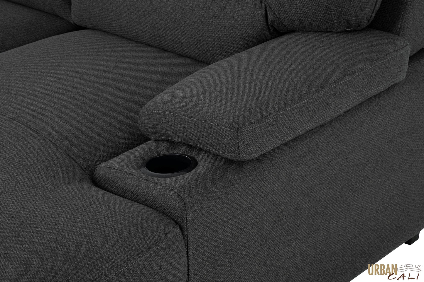Urban Cali Sleeper Sectional Anaheim II Condo Sleeper Sectional Sofa Bed with Cup Holders and Storage Chaise