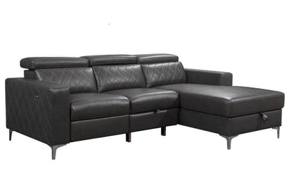 Urban Cali Berkeley Sleeper Sectional Sofa Bed with Storage Chaise and Power Recliner in Mirage Charcoal, image 8