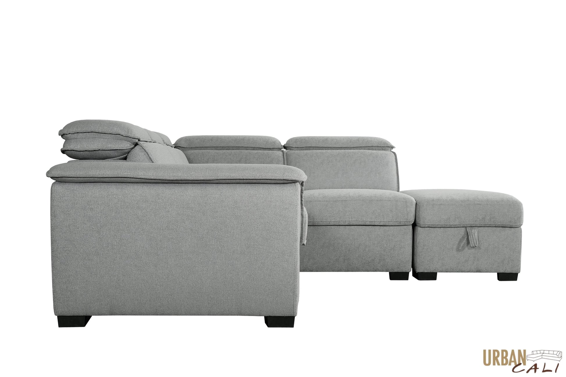 Urban Cali Sleeper Sectional Gerardo Sleeper Sectional Sofa Bed with Storage Ottoman