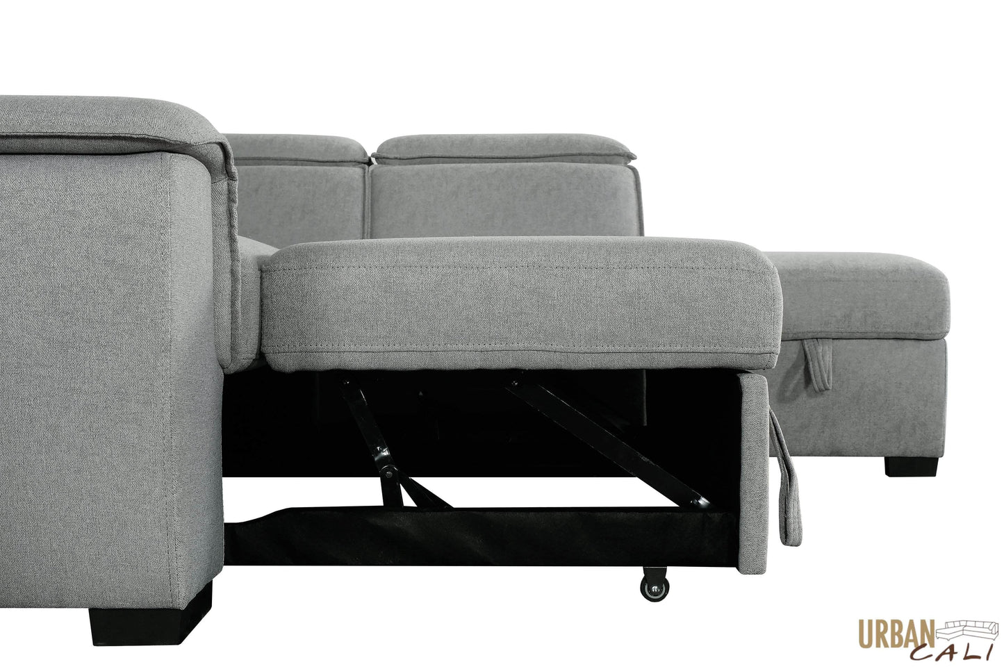Urban Cali Sleeper Sectional Gerardo Sleeper Sectional Sofa Bed with Storage Ottoman