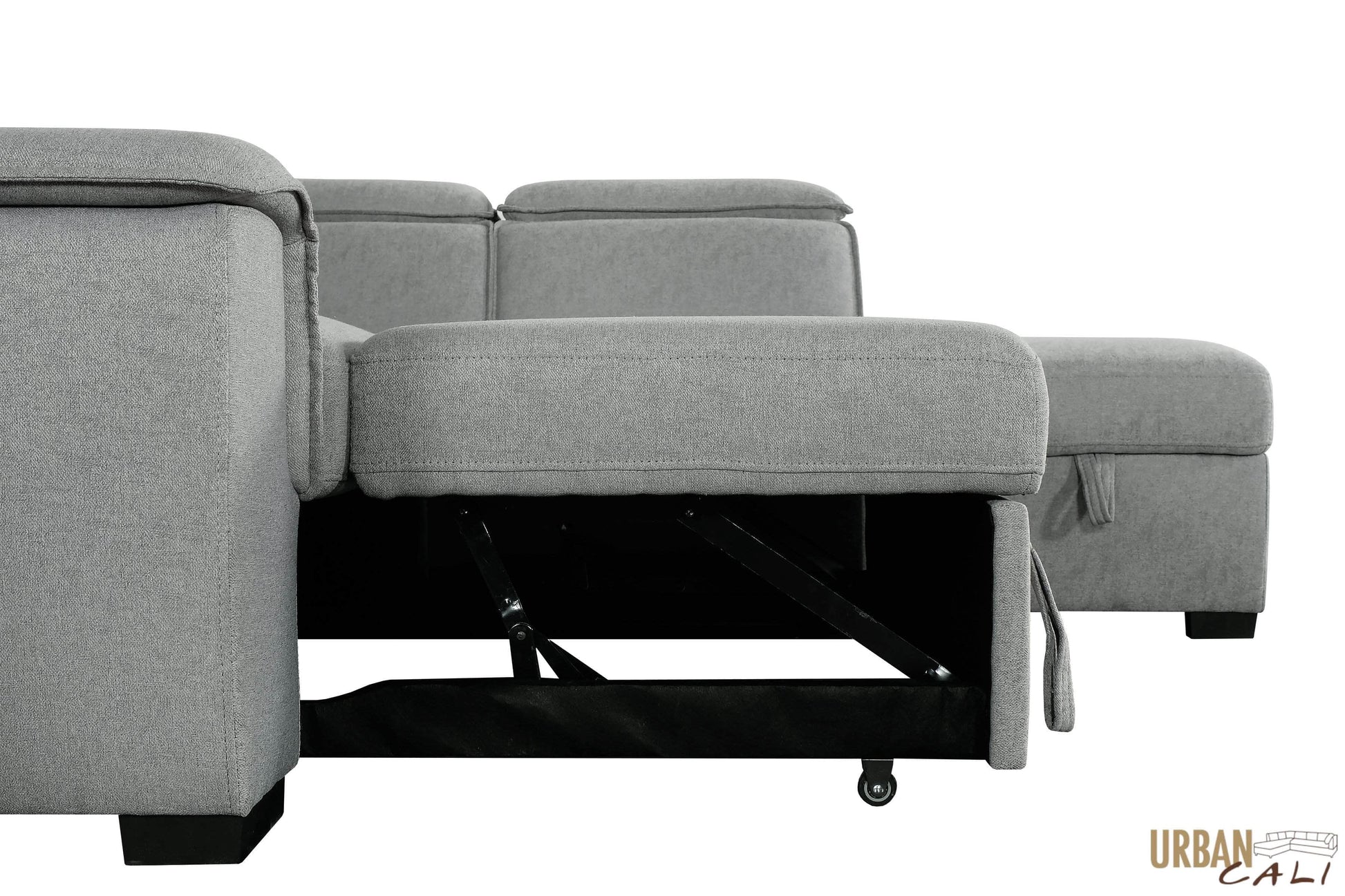 Urban Cali Sleeper Sectional Gerardo Sleeper Sectional Sofa Bed with Storage Ottoman