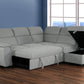 Urban Cali Sleeper Sectional Gerardo Sleeper Sectional Sofa Bed with Storage Ottoman