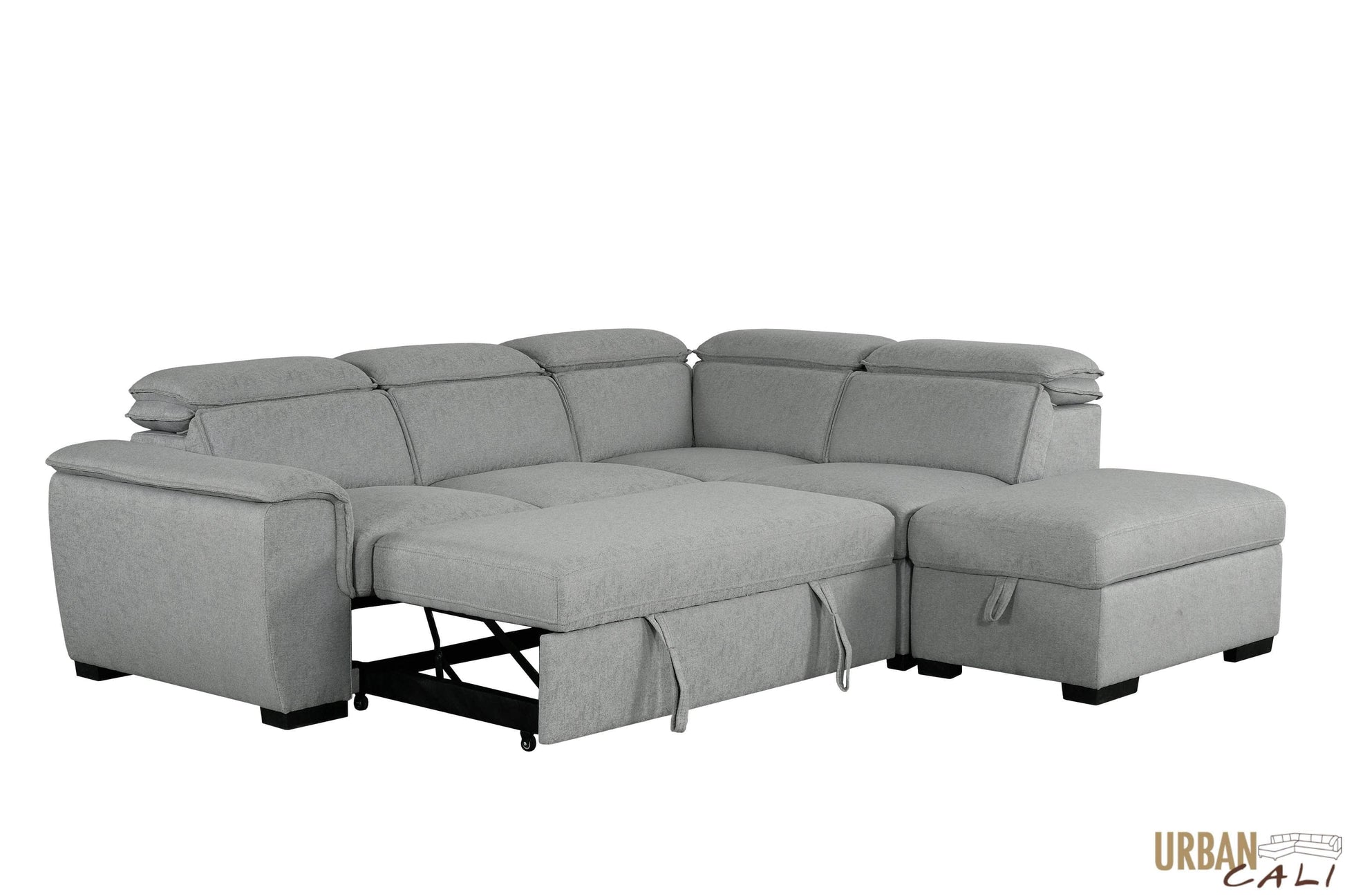 Urban Cali Sleeper Sectional Gerardo Sleeper Sectional Sofa Bed with Storage Ottoman
