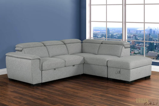 Urban Cali Sleeper Sectional Gerardo Sleeper Sectional Sofa Bed with Storage Ottoman