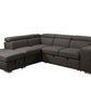 Urban Cali Sleeper Sectional Pasadena Large Sleeper Sectional Sofa Bed with Storage Ottoman and 2 Stools - Available in 2 Colours