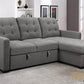 Urban Cali Sleeper Sectional Santa Monica Sleeper Sectional Sofa Bed with Reversible Storage Chaise in Solis Dark Grey
